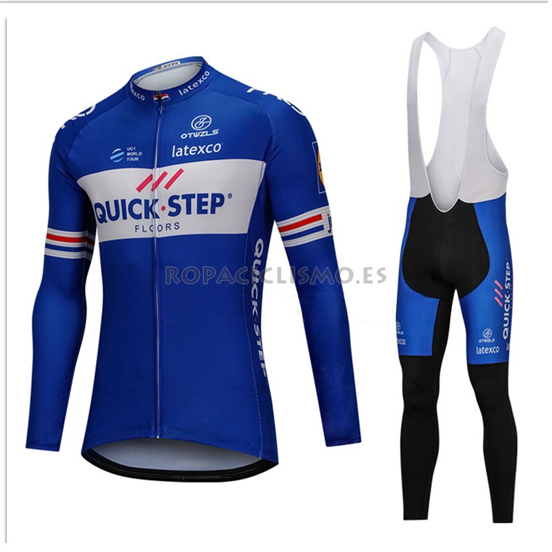 2018 Maillot Campione Quick Step Floors Tirantes Mangas Largas a